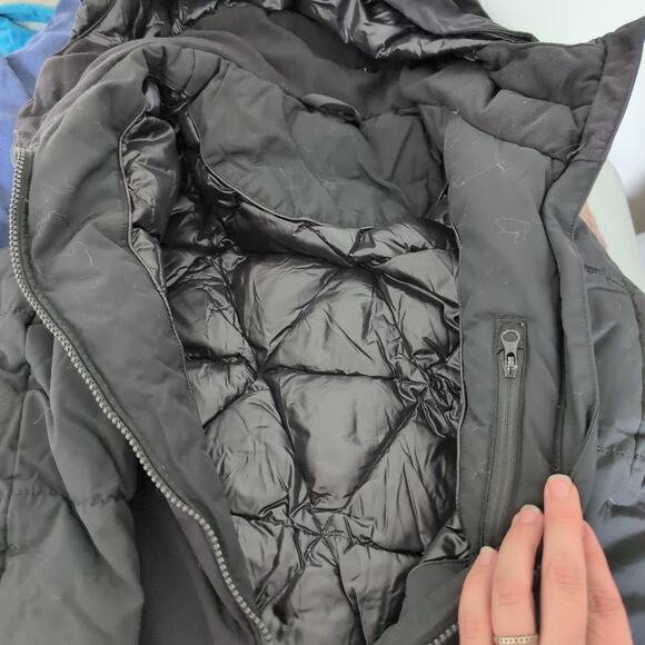 Lululemon Cold As Puff Jacket Sz 6 Black Hooded Puffer Longline Parka Down Coat - Picture 10 of 16